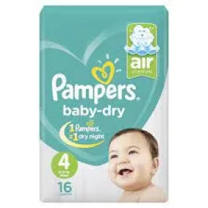 Pampers Diapers Baby Dry Size 4 Maxi (9kg - 18kg) 16 Pcs