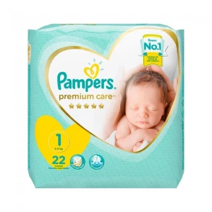 Pampers Premium Care Diapers Size 1 Newborn (2kg - 5kg) 22 Pcs