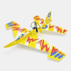 RECHARGEABLE FOAMY GLIDER AIRCRAFT WITH LIGHTS - YELLOW