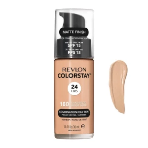 Revlon Colorstay 24H Matte Finish Foundation, Combination/Oily Skin, SPF 15, 180 Sand Beige