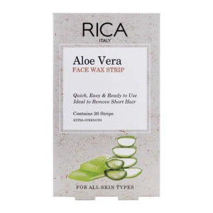 RICA Aloe Vera Cold Face Wax Strip, All Skin Types, 20-Pack