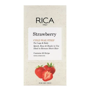 RICA Strawberry Legs & Body Dry Skin Cold Wax Strip 20-Pack