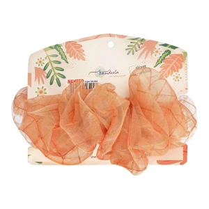 Sandeela Organza Gold Lines Giant Scrunchies, Peach, 05-1008