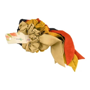 Sandeela Silk Chiffon Bow Scrunchies, Multi Color, 07-4008