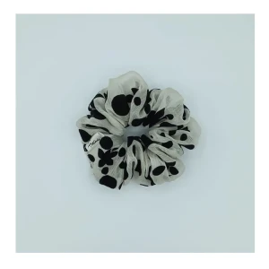 Sandeela Silk/Chiffon Classic Scrunchies Black & White, M03-02-1117