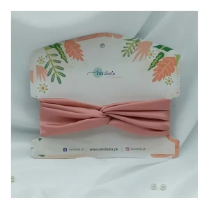 Sandeela Silk/Chiffon Crisscross Headband, Tea Pink, M13-02-1016