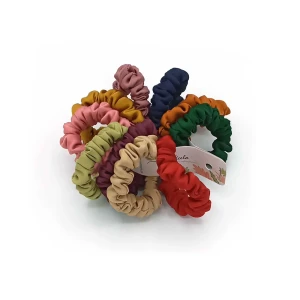 Sandeela Silky Tinies Round Scrunchies, 01-02-10003, Multi 10-Pack