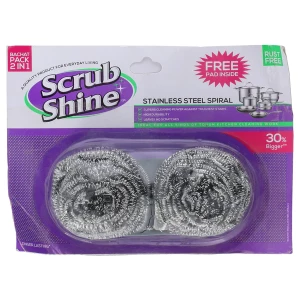 Scrub Shine Stainless Steel Scourer Large Bachat Pack 2's