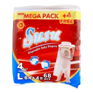 Susu Baby Diaper Mega Pack Large Size 4 (8-15 Kg) 68 pcs
