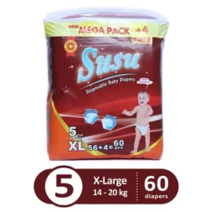 Susu Baby Diaper Mega Pack XL Size 5 (14-20 Kg) 56 pcs