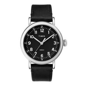 Timex Men's Standard 40mm Leather Strap Watch Black Dial, TW2T20200