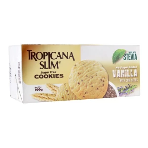 Tropicana Slim Stevia Sugar Free Cookies Vanilla With Chia Seeds 100g