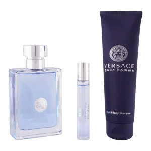 Versace Pour Homme Set, For Men, Eau De Toilette 100ml + Eau De Toilette 10ml + Hair & Body Shampoo, 150ml