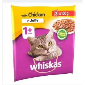 Whiskas 1+ Chicken in Jelly Cat Food 3 x 100g