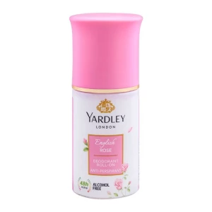 Yardley English Rose Roll-On Deodorant, For Women, Alcohol Free, 50ml