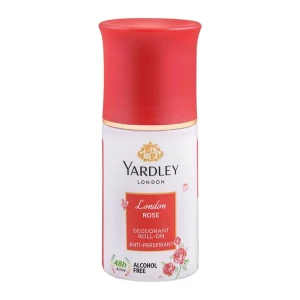 Yardley London Rose Roll-On Deodorant, For Women, Alcohol Free, 50ml